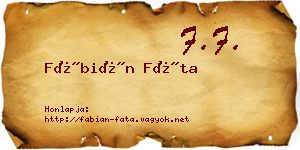 Fábián Fáta névjegykártya